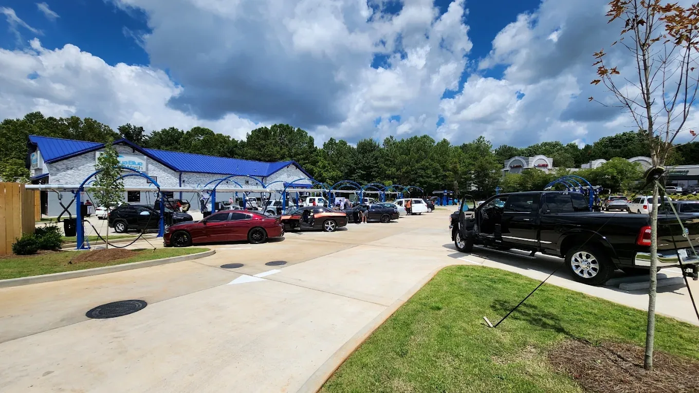 The Aqua Blue lot with free vacuum stations